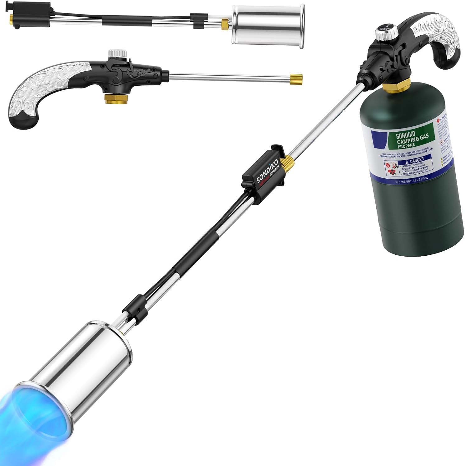 Sondiko Propane Torch Weed Burner, 30" Detachable Weed Torch, Blow Torch