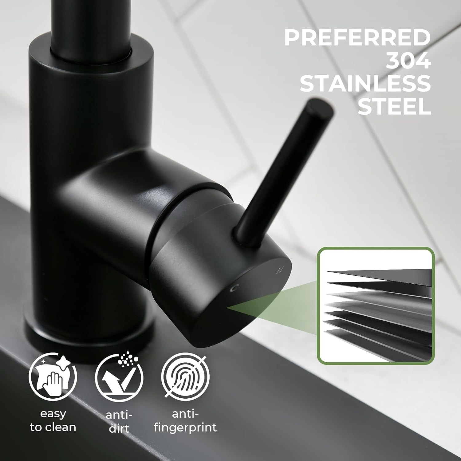 VFAUOSIT Touchless Kitchen Faucet with Pull Down Sprayer, Matte Black