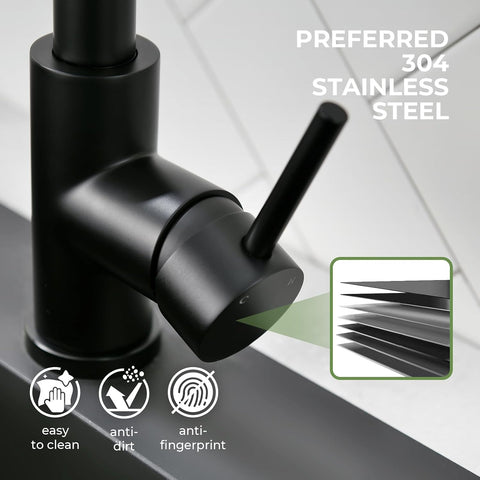 VFAUOSIT Touchless Kitchen Faucet with Pull Down Sprayer, Matte Black