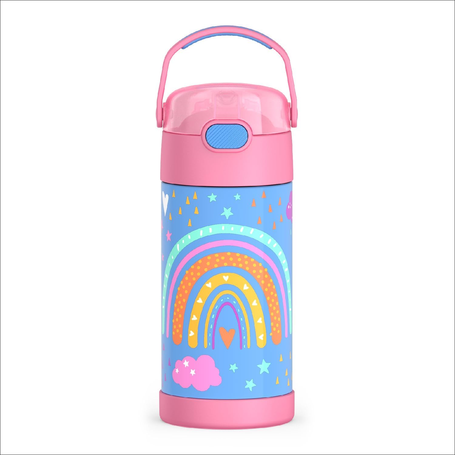 THERMOS FUNTAINER Water Bottle with Straw, 12oz, Rainbow Dreams