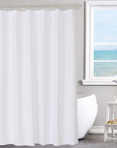 N&Y HOME Fabric Shower Curtain Liner with Magnets Standard Size, White