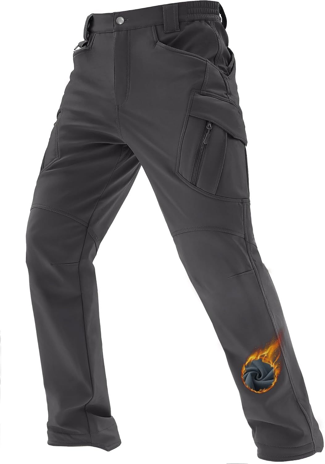 TACVASEN Men's Winter Snow Ski Pants Fleece Lined Waterproof Work Tactical