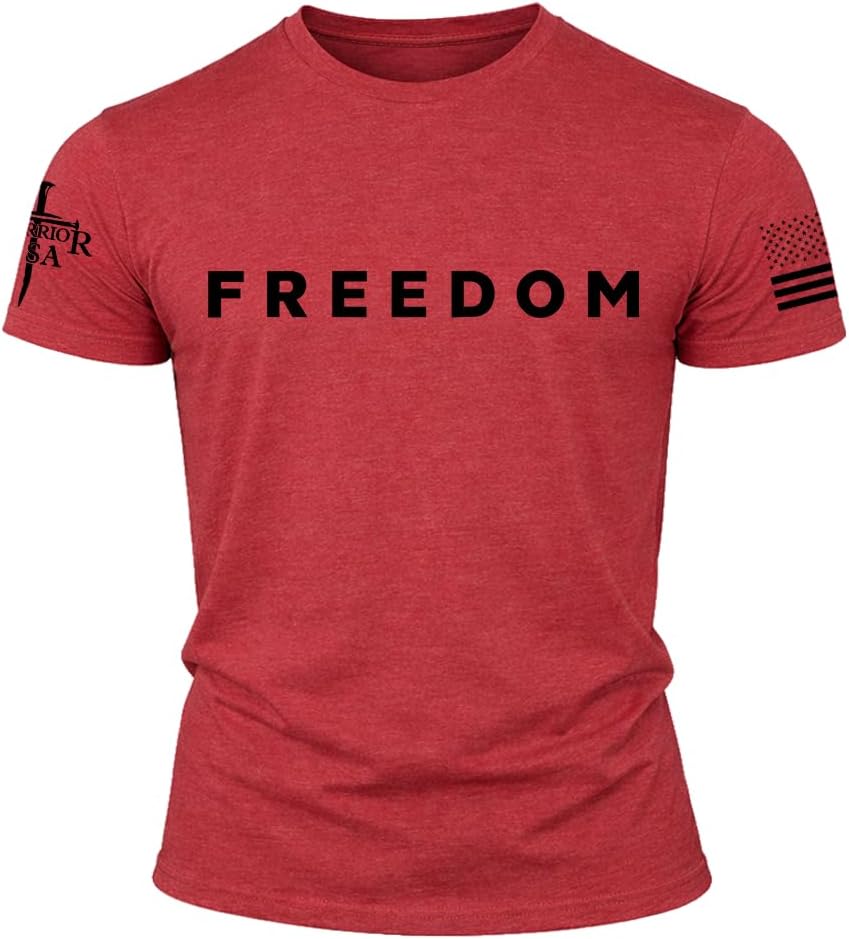 Charlie Kirk Freedom Memorial T-Shirt – White, American Flag, Screen Printed in The USA, Regular Fit