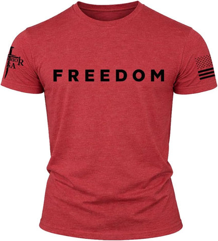 Charlie Kirk Freedom Memorial T-Shirt – White, American Flag, Screen Printed in The USA, Regular Fit