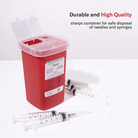 Alcedo 1 Quart Sharps Container (1-Pack) for Needle & Syringe Disposal