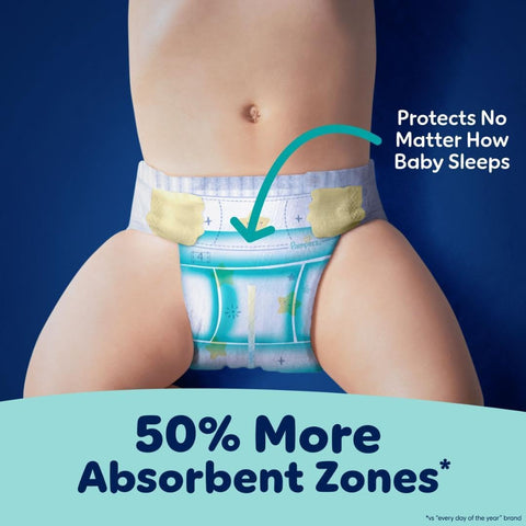 Pampers ZZZ Overnight Diapers, Size 3 (16-28 lbs), 66 Count, Nighttime Protection Disposable Baby Diaper, Night Time Leak and Skin Protection