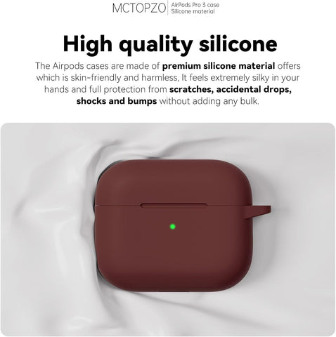 for AirPods Pro 3 Case 2025 Come with Cleaner Kit,Wine Red