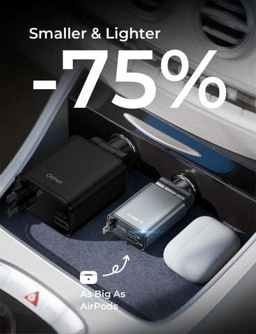 LISEN 72W Retractable Car Charger Ultra-Compact USBC Fast Car Charger