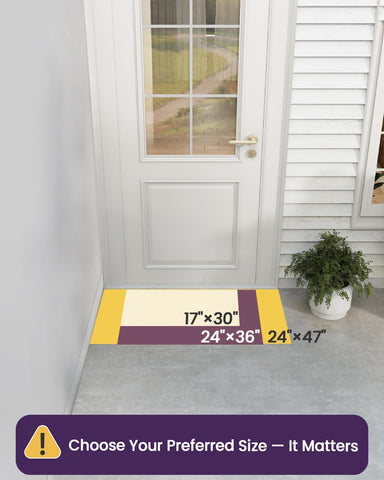 DEXI Front Door Mat Outside Entrance 24x36, Heavy Duty Non Slip, Brown