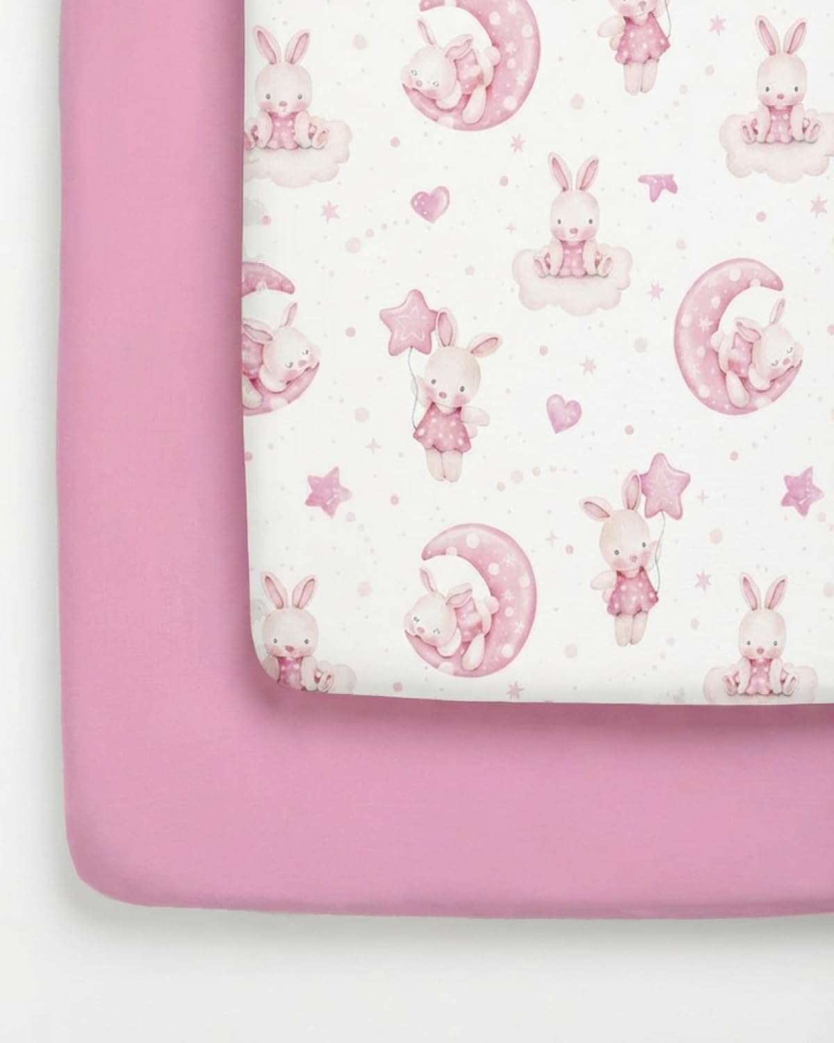 2-Pack Pack N Play Sheets - Playard Sheets - 38 x 26in, Bunny Dream