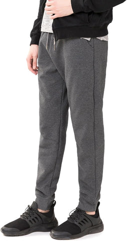 Flygo Mens Fleece Lined Sherpa Sweatpants Winter Warm Active Jogger Pants