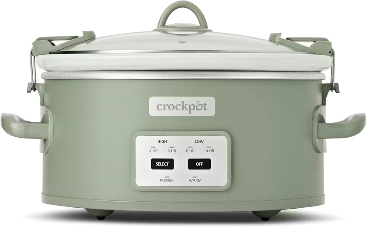 Crock-Pot Locking Lid 6qt Cook and Carry Programmable Slow Cooker, Green