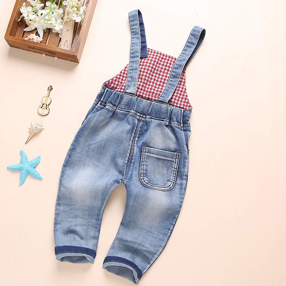 KIDSCOOL SPACE Baby Denim Overalls, 12M-4T Todder Soft Jean Dungaree Pants