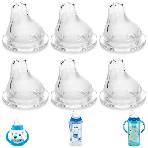 6-Pack Sippy Spouts Compatible with NUK Active Cup and Learner Cup