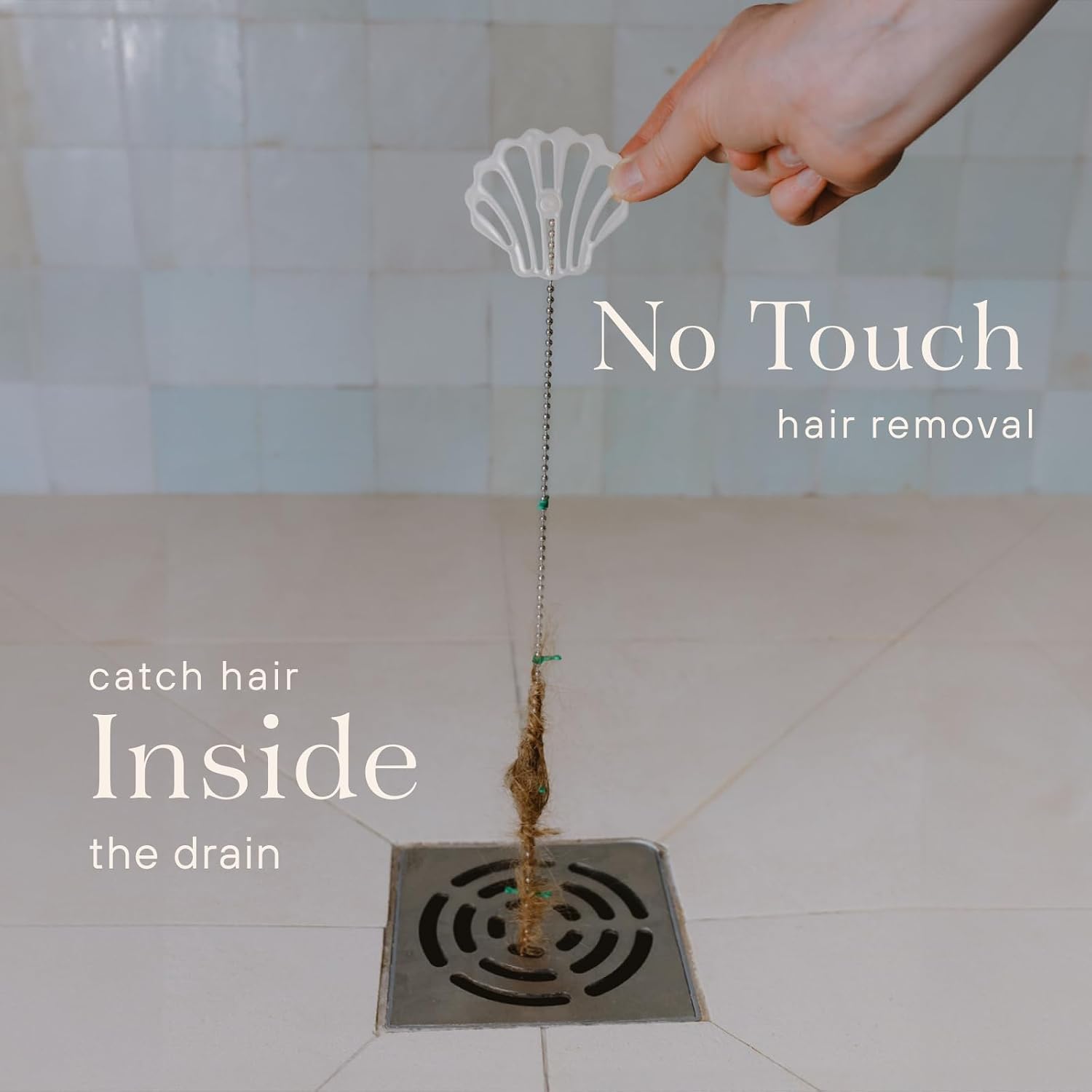 DrainWig Shower Drain Hair Catcher – Disposable Bathroom Hair Trap, Easy to Install in Shower Drain Cover, Helps Prevent Clogs – As Seen on Shark Tank - Bathroom Accessories - Shell (4-Pack)