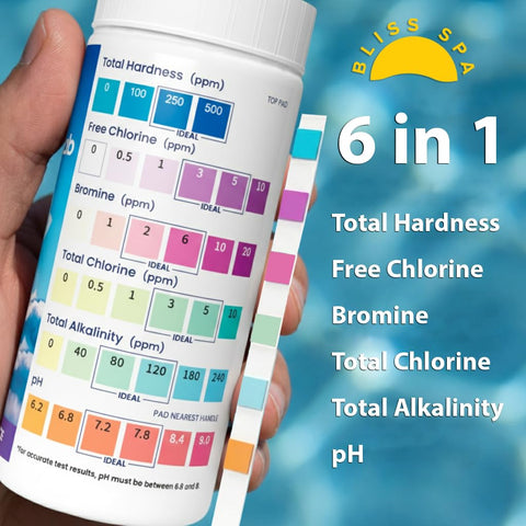 Spa Hot Tub Test Strips with App 6 in 1 (150 Strips) Easy, Accurate Testing
