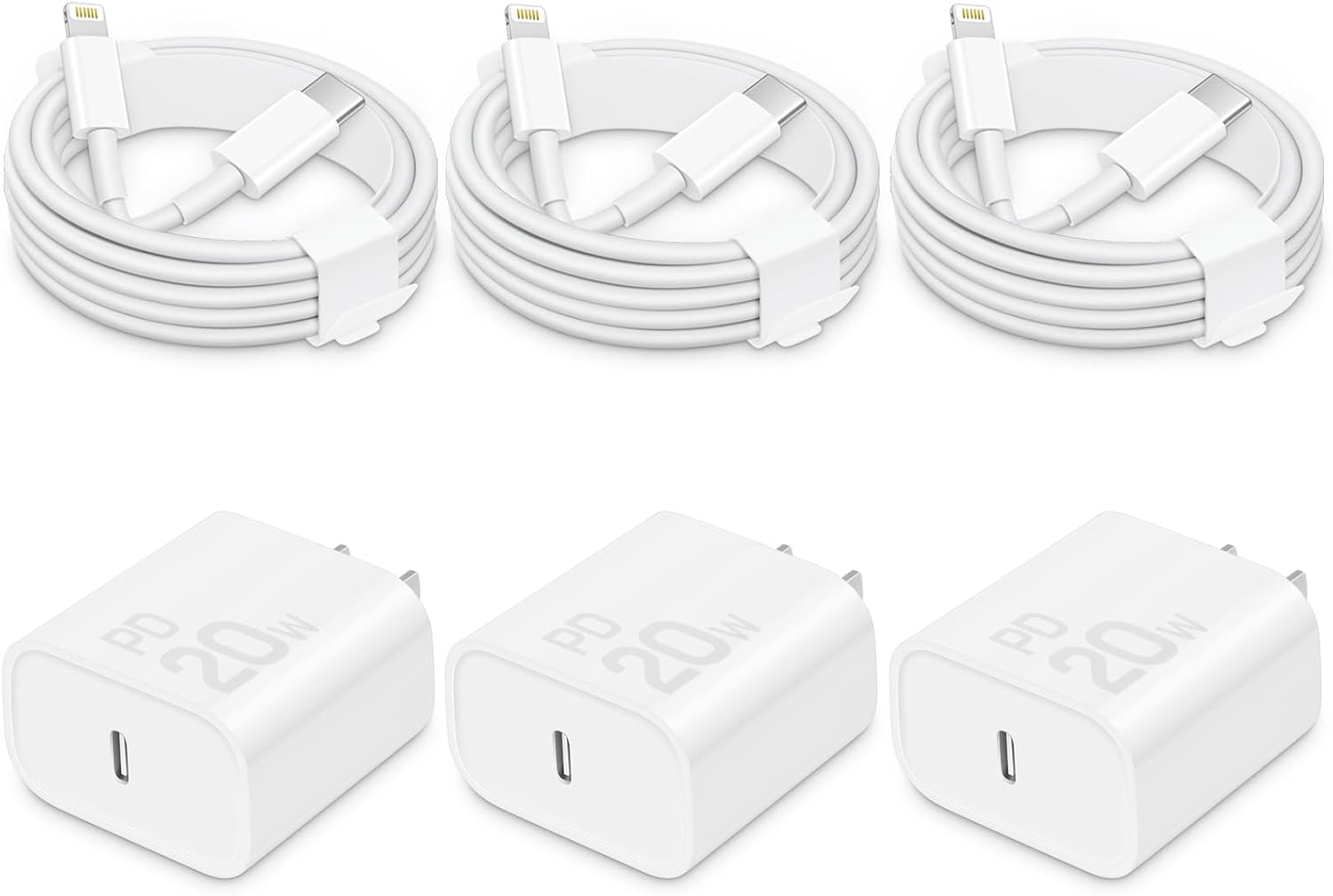 CXX 20W Fast Charger for iPhone 14/13/12 [3-Pack, MFi Certified]
