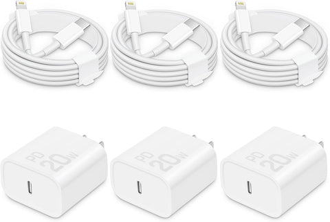 CXX 20W Fast Charger for iPhone 14/13/12 [3-Pack, MFi Certified]