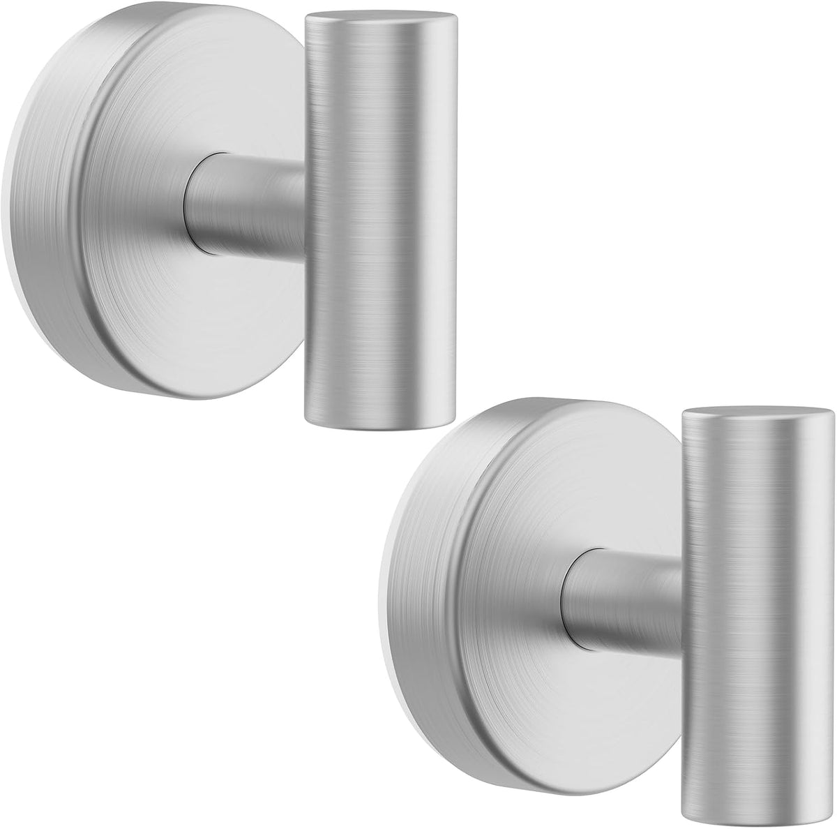 Bntuk Suction Cup Hooks, Shower Hooks for Inside Shower – Removable Towel Hooks for Bathroom Window Glass Mirror Tile, Bath Robe Looafh Hook for Hanging – Waterproof & Rustproof, Silver(2 Pack)