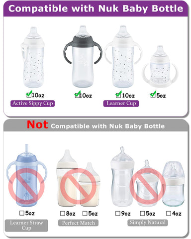Sippy Cup Nipples for NUK Active Sippy Cup and Learner Cup,Variable Flow, Silicone Replacement Nipple,6+ Months,6 Count