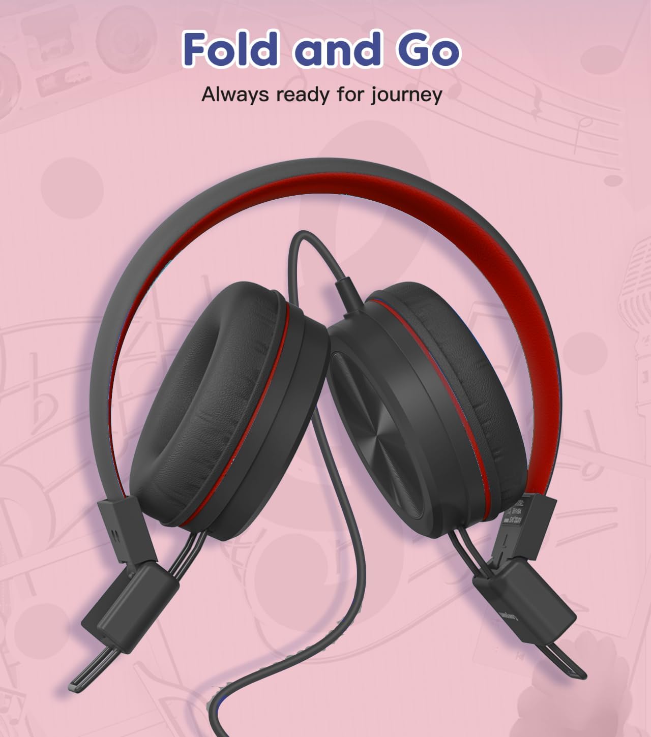 Cowyawn Kids Headphones for School, On Ear Wired Headphones for Boys Girls