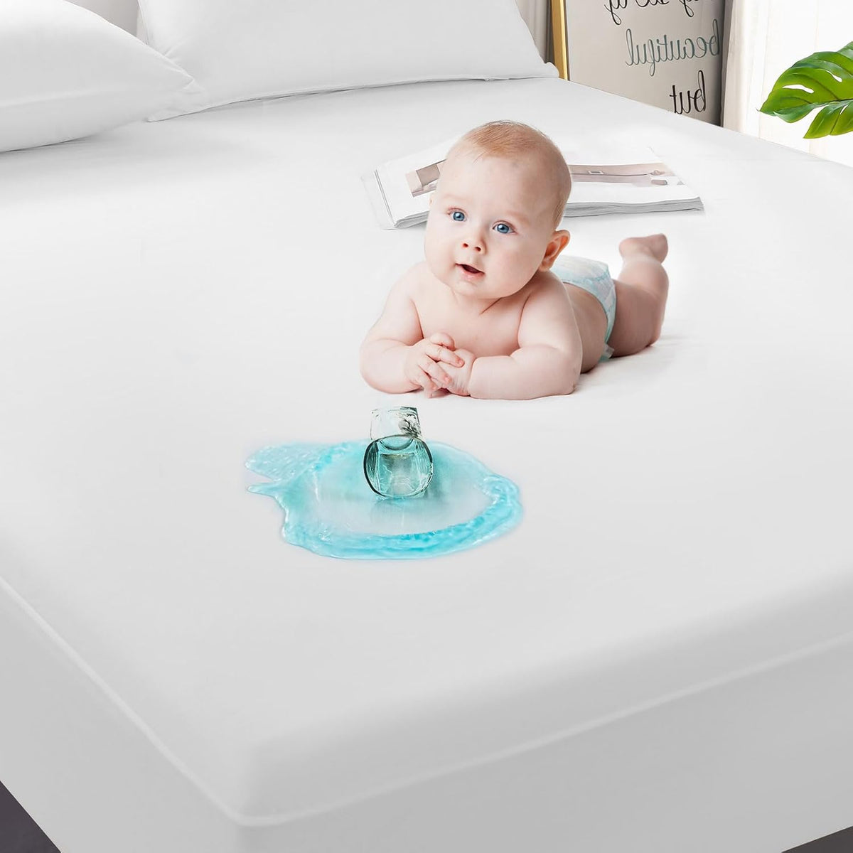 GRT 1 Pack 100% Waterproof Mattress Protector Twin Size, Breathable & Noiseless Waterproof Mattress Cover Fitted Deep Pocket from 5" to 19", Smooth Washable Twin Bed Protector - Vinyl Free