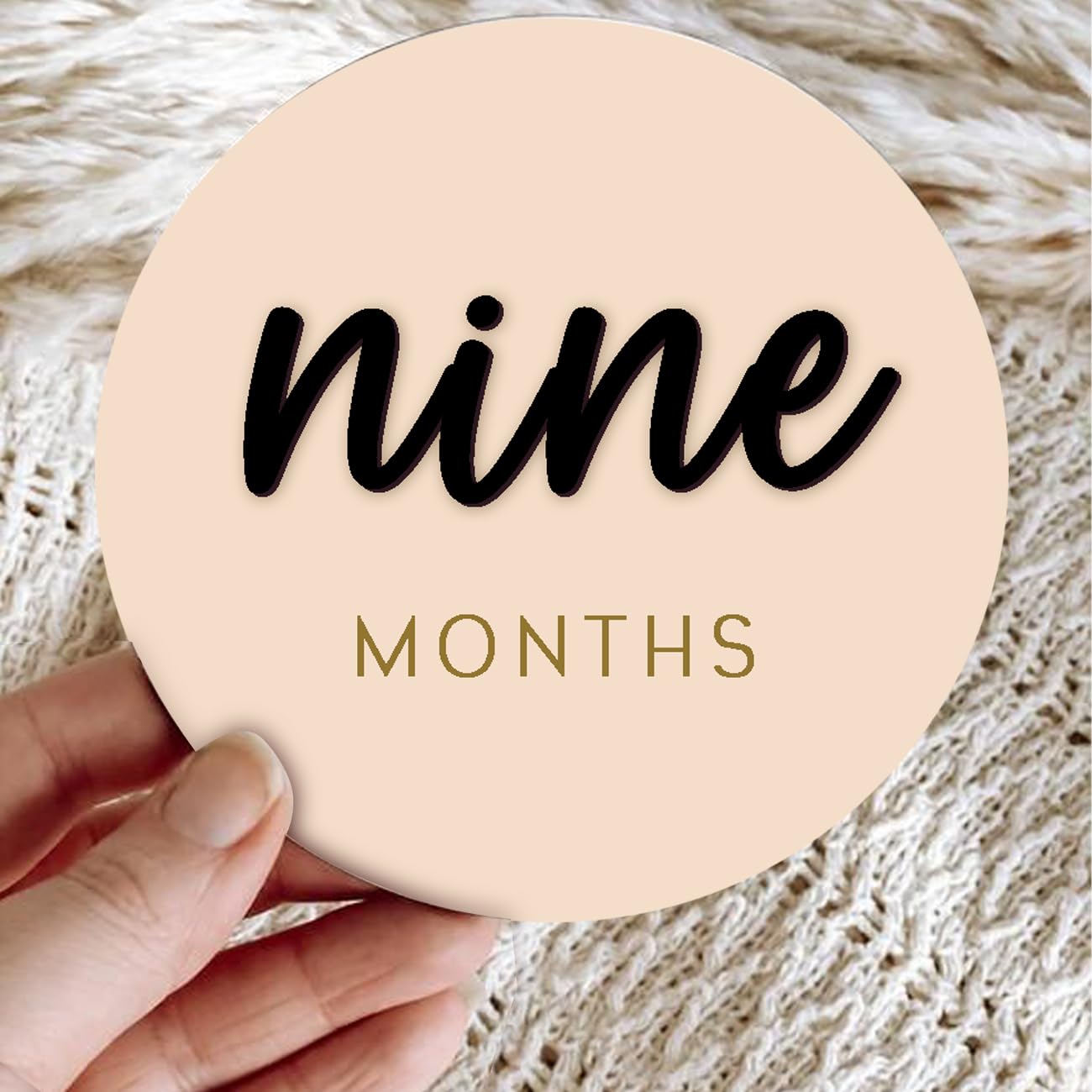 Monthly Baby Milestone Maker Discs, Baby Milestone Signs for Newborn Baby, Hello World Newborn Sign for Girl & Boy, Baby Announcement Sign for 1-12 Month, Milestone Wooden Circles (Sage) (Black)