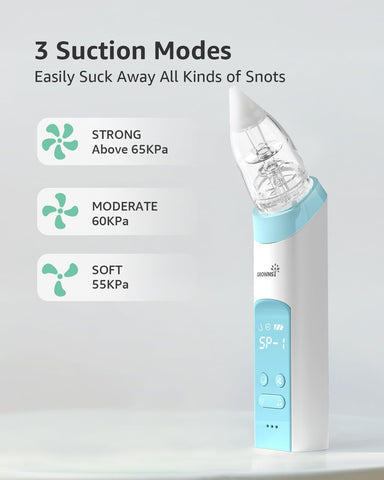 GROWNSY Nasal Aspirator for Baby, Electric Nose Sucker with Protection Mode