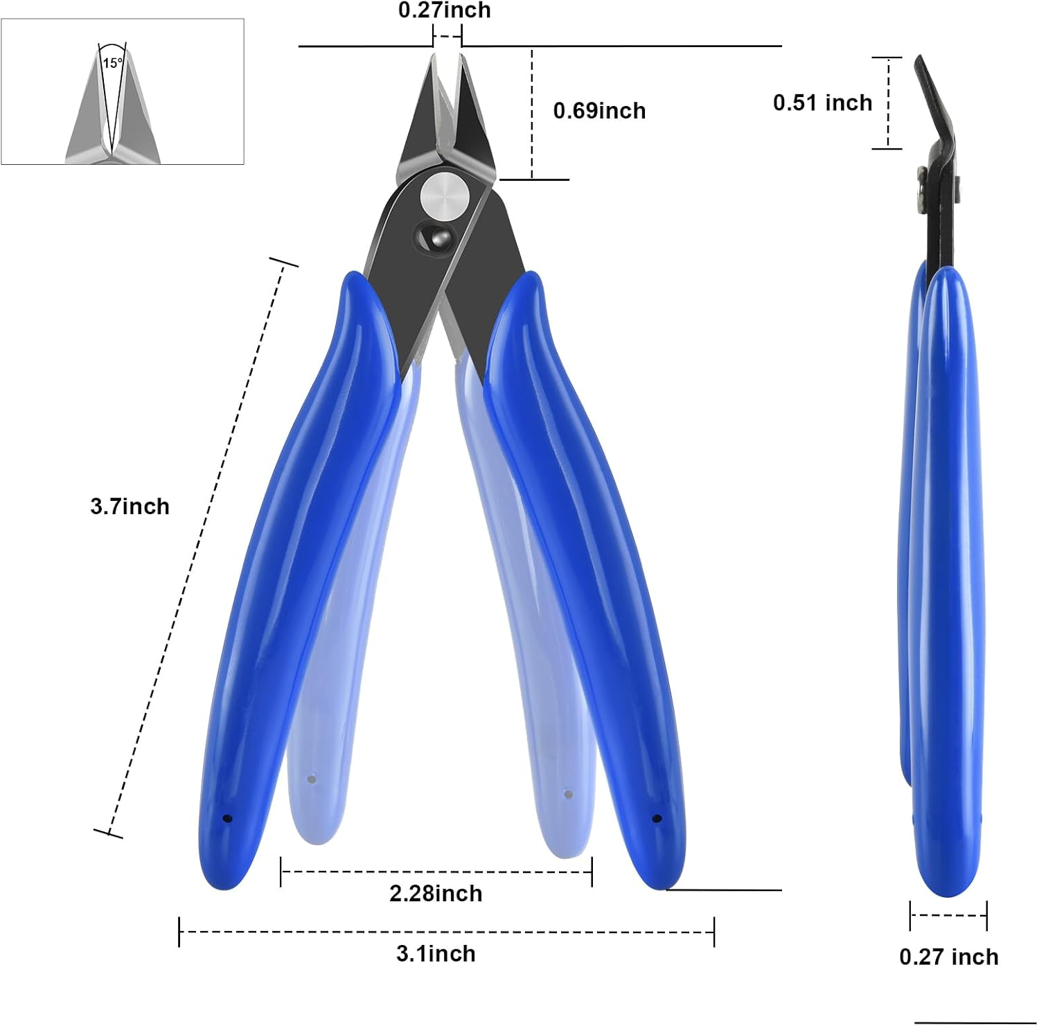 Micro Flush Cutter, 2-Pack Wire Cutters, 5“ Sharp Cutting Pliers
