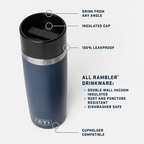YETI Rambler 16 oz Travel Bottle, Stainless Steel, Vacuum Insulated with Leakproof Commuter Cap, Cape Taupe