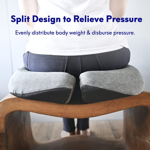 Cushion Lab Patented Pressure Relief Seat Cushion for Long Sitting Hours on Office & Home Chair - Extra-Dense Memory Foam for Soft Support. Car Pad for Hip, Tailbone, Coccyx, Sciatica - Black