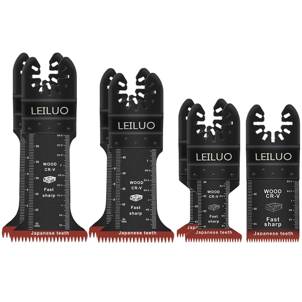 LEILUO 7Pcs Oscillating Saw Blades Wood, Japanese Teeth Multi Tool Blades