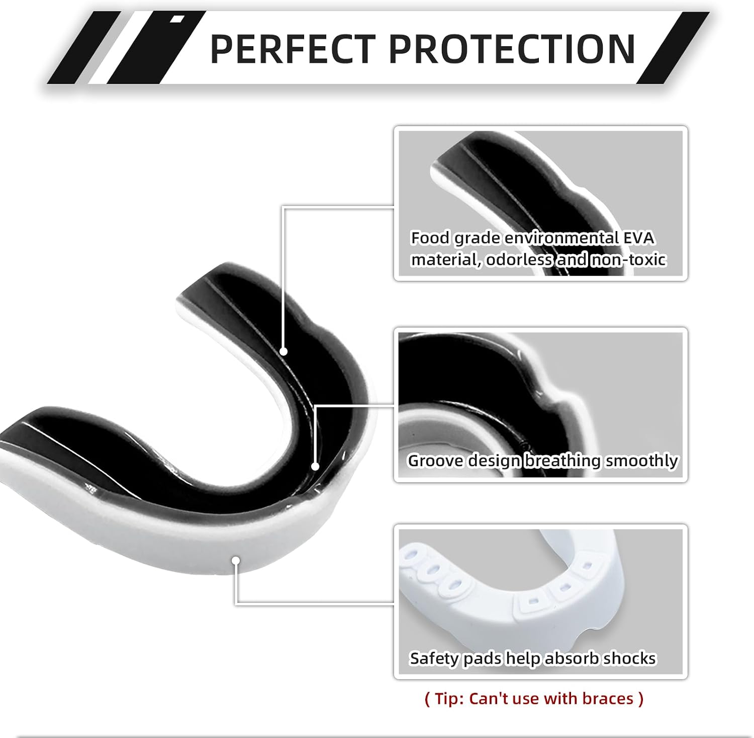 LPONJAR Moldable Sports Mouth Guard for Toddler Kids Youth, 5 Pack
