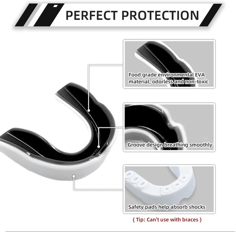 LPONJAR Moldable Sports Mouth Guard for Toddler Kids Youth, 5 Pack