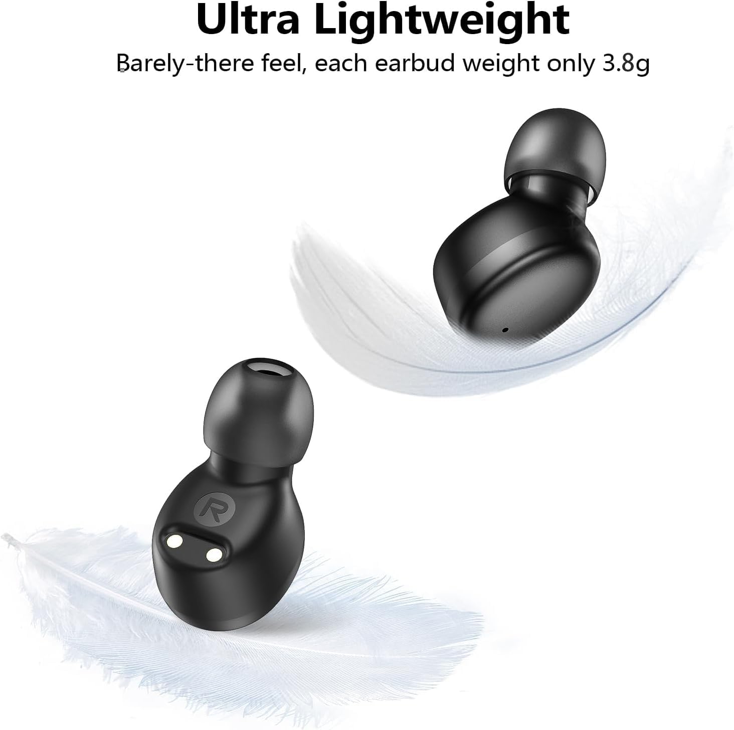 kurdene Wireless Earbuds Bluetooth 5.3 Light Weight in Ear Headphones