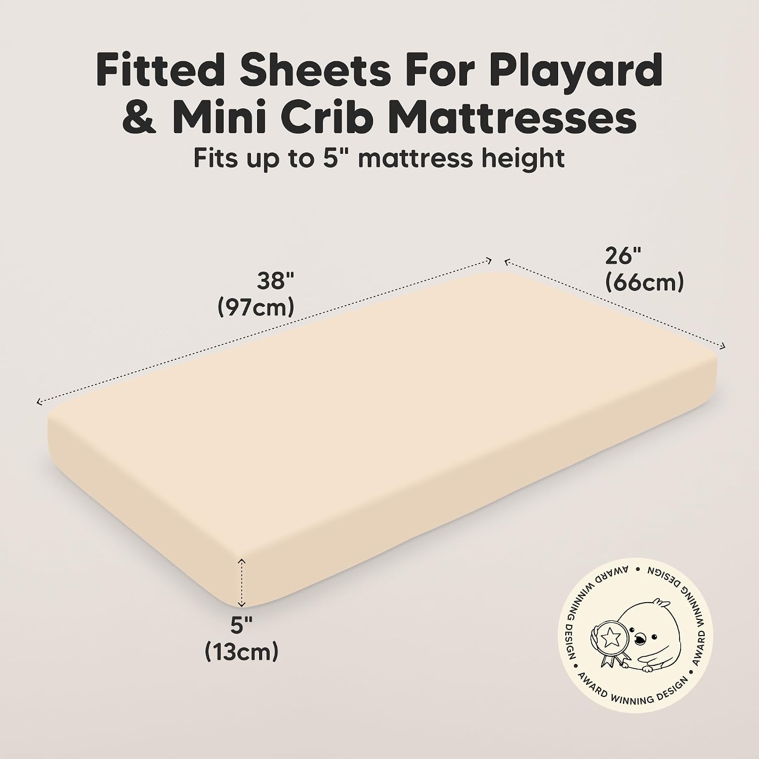 2-Pack Mini Crib Sheets Fitted, 38x26 Pack N Play Mattress Sheets (Pecan)