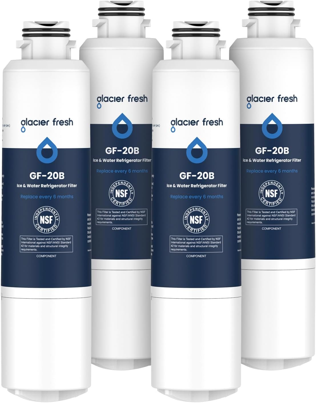 GLACIER FRESH Replacement for Samsung Water Filter Da29-00020b 4 Pack