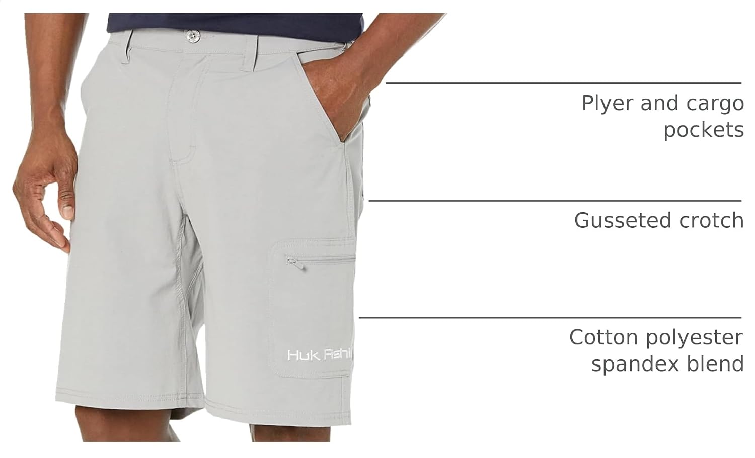 HUK Men's Next Level 10.5" Short, Quick-Drying Fishing Shorts for Men