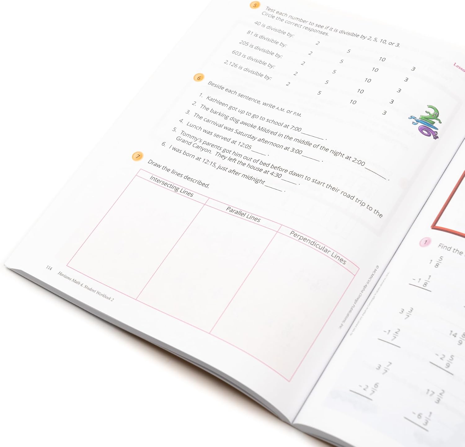 Horizons Math 4 SET of 2 Student Workbooks 4-1 and 4-2