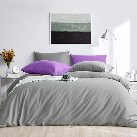 FLXXIE 2-Pack Microfiber Queen Pillow Cases, Envelope Closure, Dark Grey