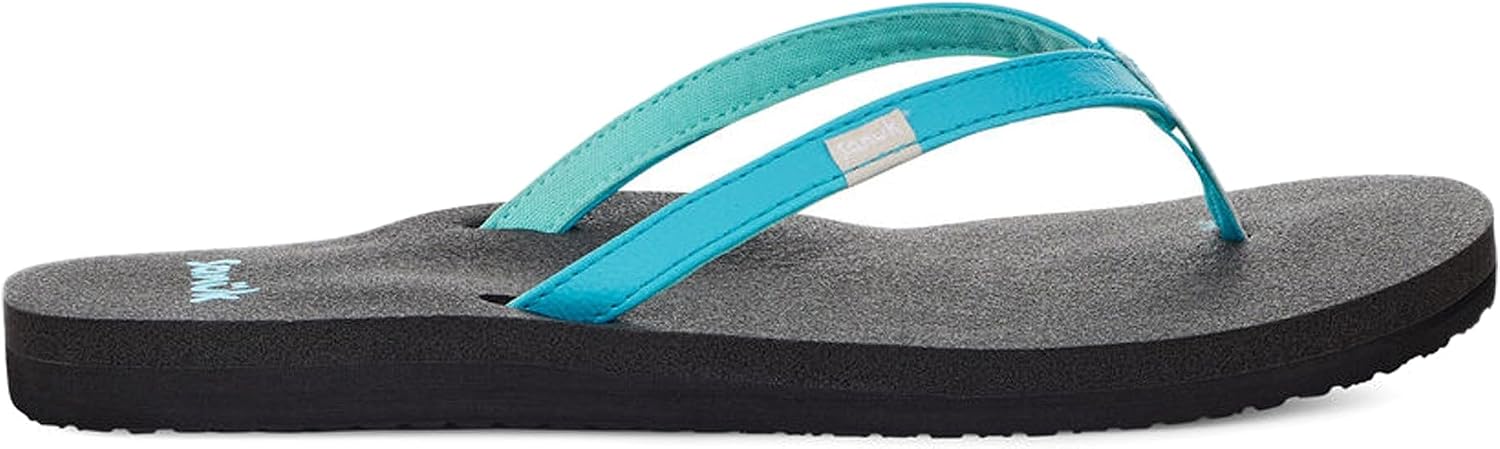 Sanuk Yoga Joy Womens Flip Flops | Yoga Mat Footbed | Sandals for Women | Womens Yoga Sandals | Women's Beach Sandals