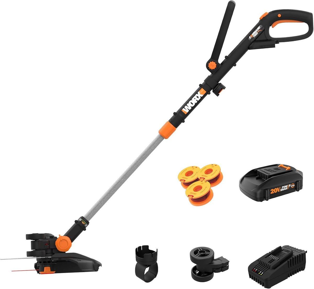 Worx 20V 12" 3-in-1 Cordless String Trimmer/Lawn Edger/Mini Mower, WG170.2