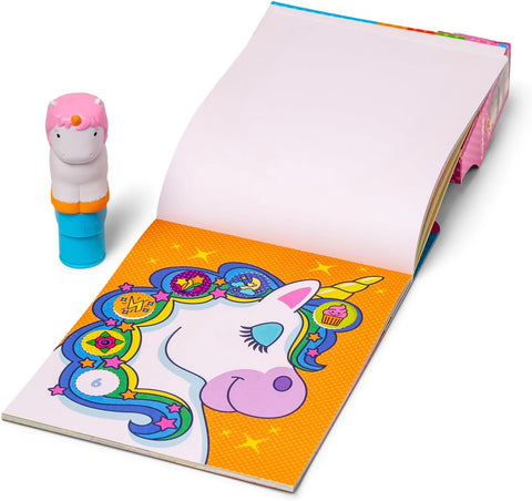 Melissa & Doug Sticker Wow!™ 24-Page Activity Pad and Sticker Stamper, 300 Stickers, Arts and Crafts Fidget Toy Collectible Character – Unicorn Creative Play Travel Toy for Girls and Boys 3+