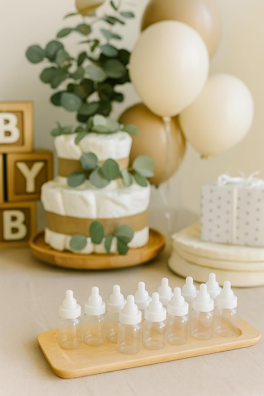 Baby Shower Favor - 36 Pack Mini Milk Bottle Party Favor Gift Bag Boxes 1.5" x 3.5" - Baby Shower Candy Jar (White)