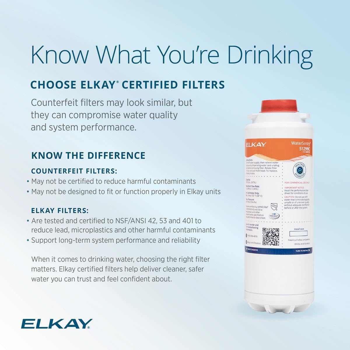 Elkay 1500 Gallon WaterSentry Replacement Filter 51299C - 1 Each