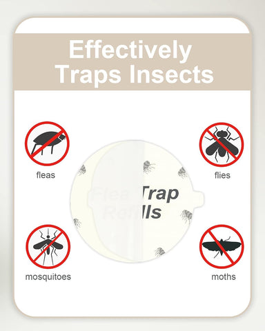 Dichroma Flea Trap Sticky Pads Refills, 7.1" Refill Discs, 20 Pack