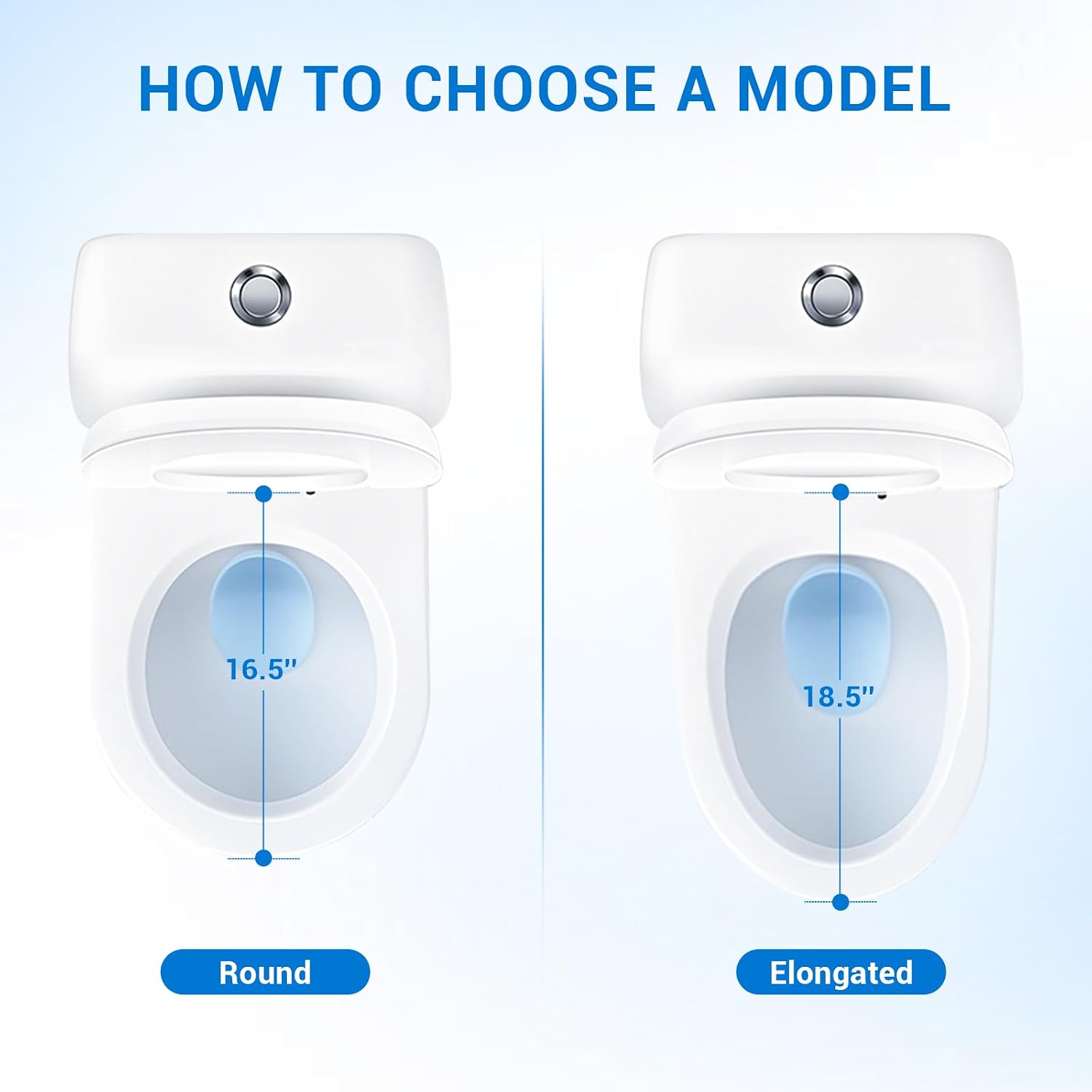 KHE Round Toilet Seat, Soft Close, 16.5 Inch, White