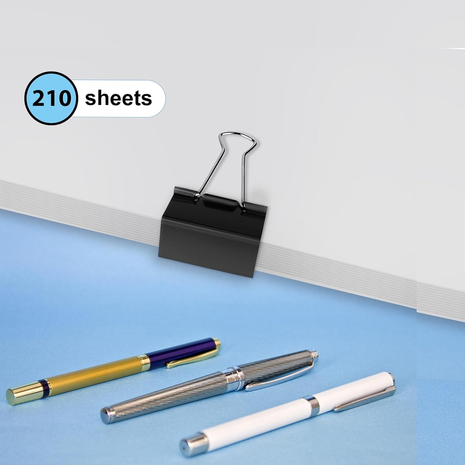 Ufmarine Extra Large Binder Clips 2 inch, (72 Pcs) Big Paper Clips for Office