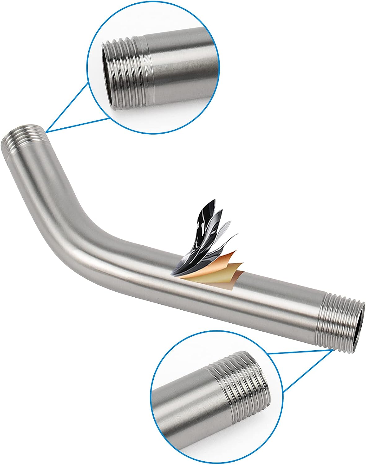 NearMoon Shower Arm with Flange, Made of 304 Stainless Steel Shower Extension Extender Pipe, Wall-Mounted for Fixed Bathroom Showerhead, Never Rust (6 Inch, Brushed Nickel)