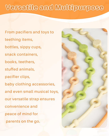 LittleHugs Toy Straps for Baby, 5pcs Adjustable Toy Holder for Stroller Accessories, Silicone Tether Pacifier Clip, No Throw Travel Essential Leash for High Chair, Car Seat (5 Pack Macaron)